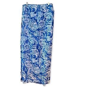 Rima OS Blue Batik Whimisical Fish Ocean Beach Summer Vacation Sarong